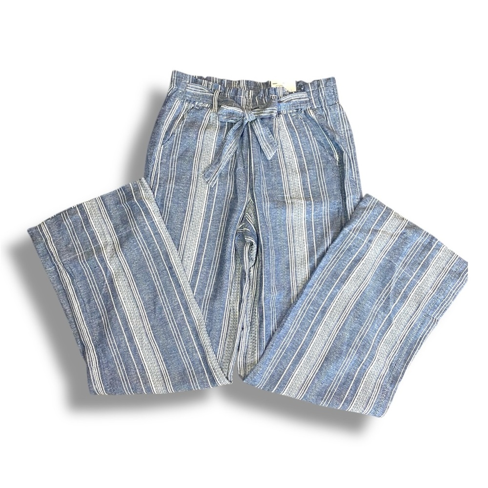 Kohl's White and Blue Linen Pants - Picture 3 of 10
